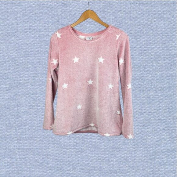 -`♡´- Free! Fuzzy Star Print Soft Pullover Sweater Size S - Picture 1 of 11